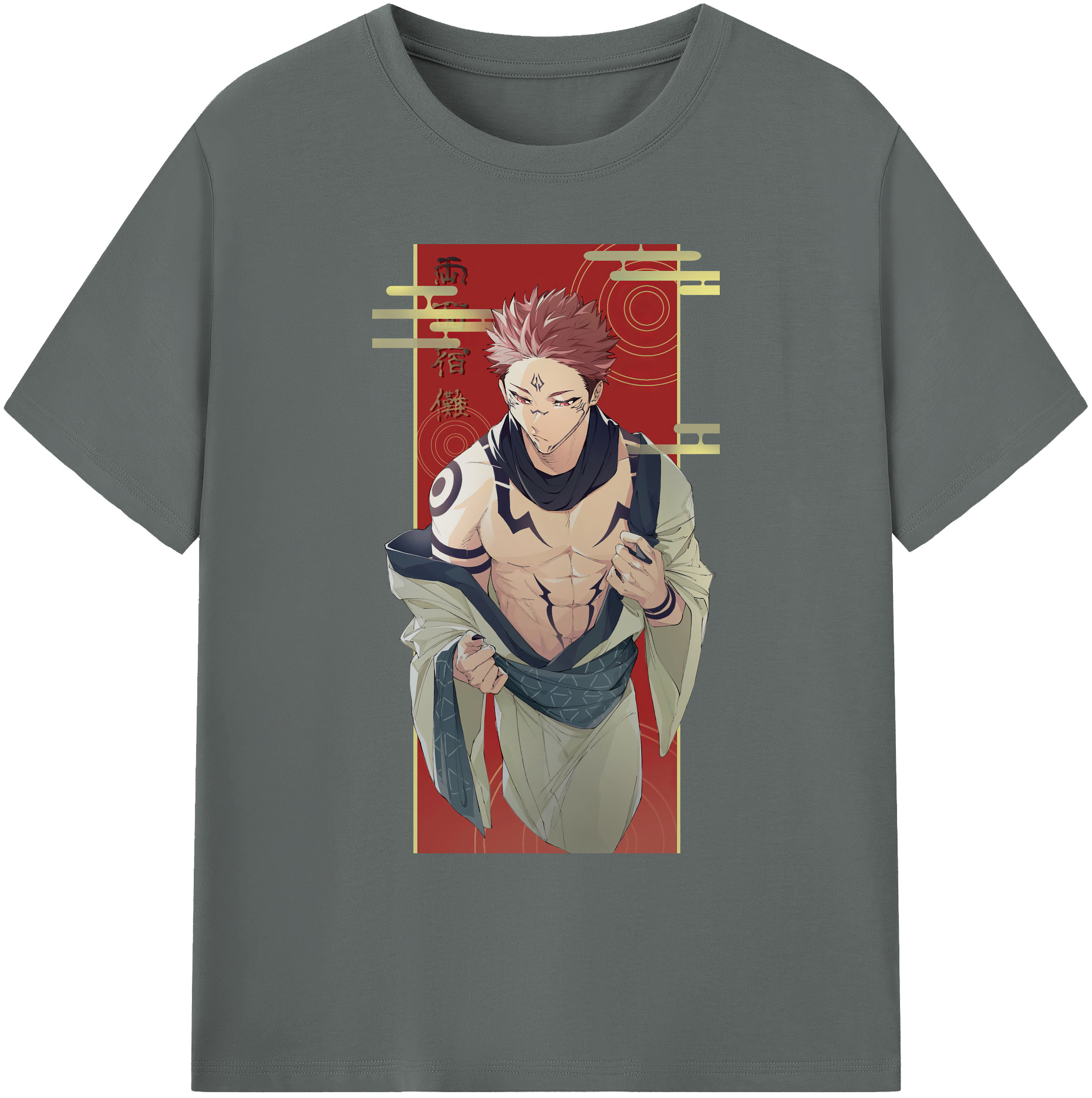 （画像用） 呪術廻戦 Jujutsu Kaisen 綿100％ メンズ半袖Tシャツ｜肌触りやわらか＆通気性
